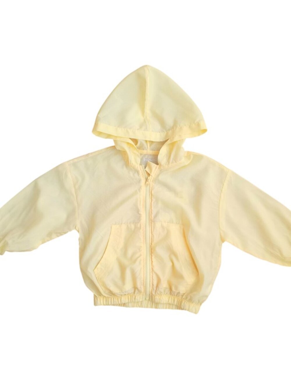 Bebezoo Korean Kids Light Yellow Grid Hooded Windbreaker Jacket - Size 100 (3T)